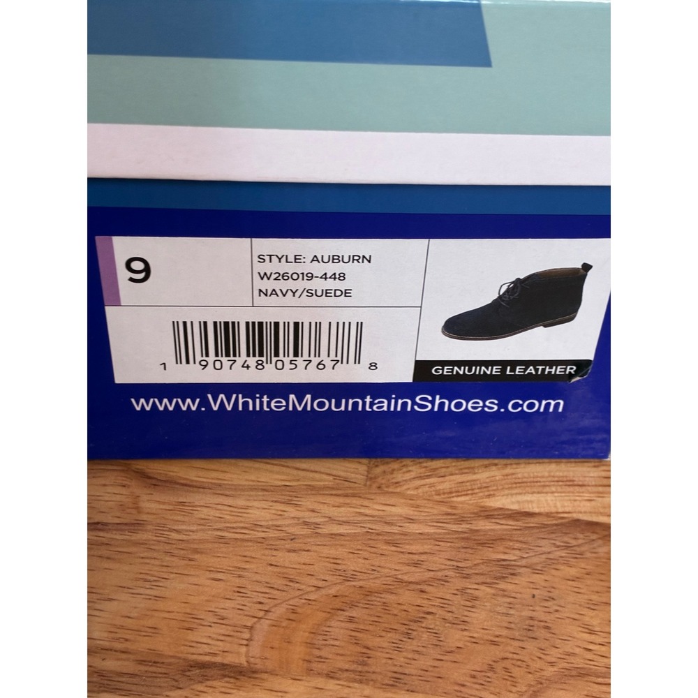 White Mountain Auburn Navy Suede Leather Lace Up Ankle Lug Booties - Size 9 - Picture 12 of 14